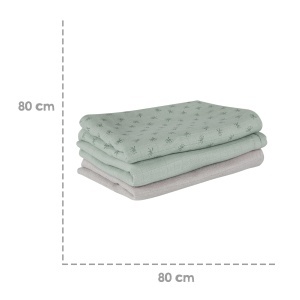 Set scutece textile organice Roba Lil Planet, 80x80 cm, bumbac bio, Frosty Green - Img 6