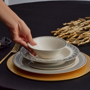 Set Servire Karaca Forever Bone Globe - 24 piese, Porcelan Alb, pentru 6 persoane - Img 2