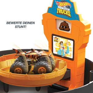 Set Stunt cu Masini Monster Trucks Hot Wheels, 6 vehicule, 88 cm, pentru copii 4-8 ani - Img 4