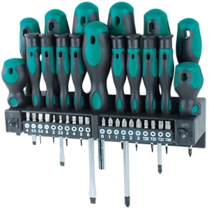 Set surubelnite si biti Bruder Mannesmann M11415 37 piese otel CV maner antialunecare - Img 3
