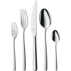 Set tacamuri WMF Boston 12 persoane, set tacamuri 60 bucati, cutit monobloc, otel inoxidabil Cromargan lustruit, lucios, poate fi spalat in masina de spalat vase - Img 1
