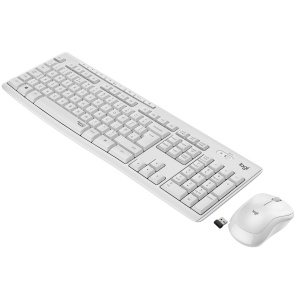 Set Tastatura si Mouse Logitech MK295, tehnologie SilentTouch, culoare alb
