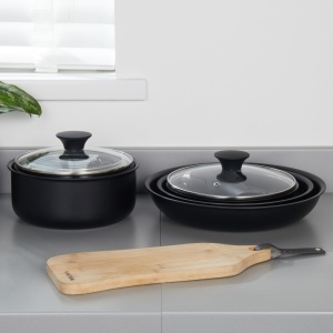 Set tigai si oale Salter Clip Cook 14 piese antiaderente compatibile inductie manere detasabile - Img 7