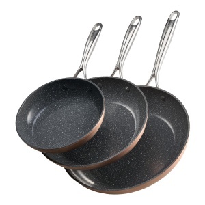 Set tigai VEVOR 3 piese 202730 cm antiaderente aluminiu compatibile cu plite gaz electrice si inductie gri