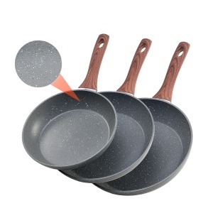 Set tigai VEVOR 3 piese aluminiu antiaderent compatibil cu gaz electric si inductie gri