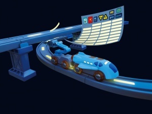 Set tren Hape Mars Exploration tema spatiala lumini si sunete interactive - Img 9