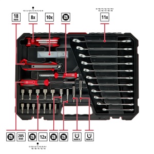 Set unelte Einhell 233 piese Chei, bituri, extensii si adaptoare - Img 3
