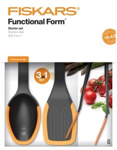 Set ustensile de bucatarie FISKARS Functional Form 3 piese, NegruPortocaliu - Img 5