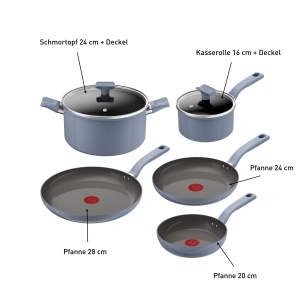 Set vase ceramice Tefal Cera Color On G922S704 7 piese antiaderent albastru - Img 8