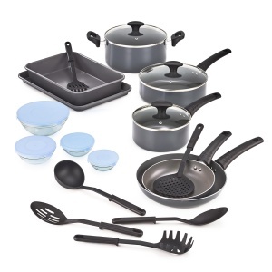 Set vase de gatit antiaderente Bella, 21 piese, compatibil cu toate tipurile de plite, negru