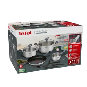 Set vase de gatit Tefal Daily Cook 11 piese otel inoxidabil antiaderent compatibil inductie - Img 8