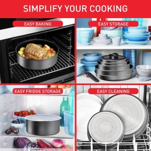 Set vase de gatit Tefal Ingenio Daily Chef On 20 piese antiaderente compatibile inductie - Img 6