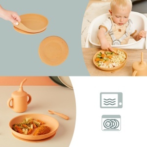 Set vesela pentru bebelusi Babymoov Little Arty silicon 3 piese BPA free - Img 5