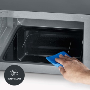 SEVERIN Cuptor cu microunde 3 in 1 cu baza de sticla, functie gratar si aer cald, cuptor cu microunde cu suprafata mare utila pentru vase patrate, negru/otel inoxidabil, MW 7777 - Img 6