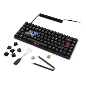 Sharkoon Skiller SGK50 S3 PBT Negru, Tastatura pentru jocuri RGB, Gateron G PRO 3.0 Galben, 75% Aspect - Img 5
