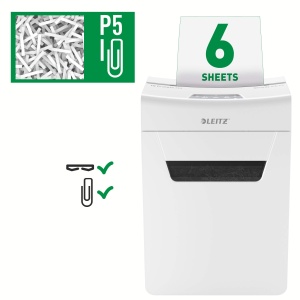 Shredder de documente Leitz IQ 6M Premium P5, 6 foi, 18L, design elegant - Img 3