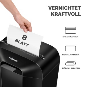 Shredder Fellowes LX41, 8 foi, 4x12 mm, negru - Img 3