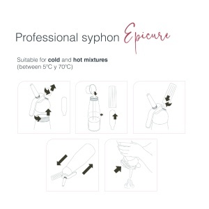 Sifon profesional Lacor 68300 inox 1810 pentru spume calde si reci 05L - Img 5