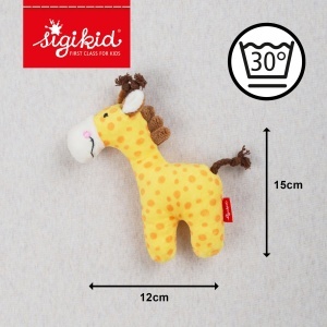 Sigikid 41170 Rassel Giraffe Orange Jucarie pentru Bebelusi Lavabila - Img 4
