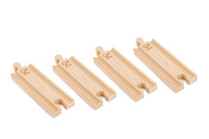 Sine de lemn Hape set extensie 4 piese compatibil cu sisteme de trenulete din lemn - Img 2