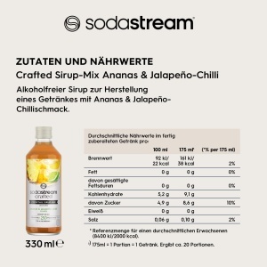 Sirop de cocktail SodaStream Crafted Mixers Ananas Jalapeno, 330 ml, alcool free - Img 6