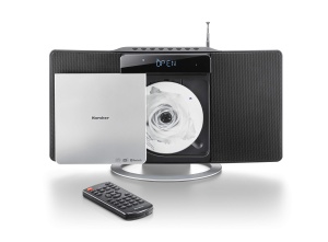 Sistem compact Karcher MC 6580D cu CD player sistem stereo vertical Bluetooth si ceas cu alarma radio FM si DAB memorie post redare MP3 prin USB negru - Img 2