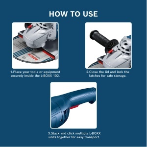 Sistem de cutii Bosch L-BOXX 102, capacitate 9,9 litri, greutate 1,8 kg, culoare albastrurosu - Img 5