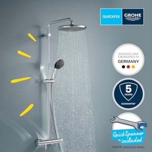 Sistem de dus GROHE Vitalio 250 crom economisire apa anticalcar - Img 2