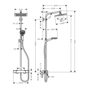 Sistem de dus hansgrohe Crometta E cu termostat, cap de dus 240 mm, crom - Img 6