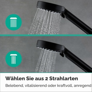 Sistem de dus hansgrohe Vernis Shape cu termostat, cap de dus 230x170 mm, mat negru - Img 4