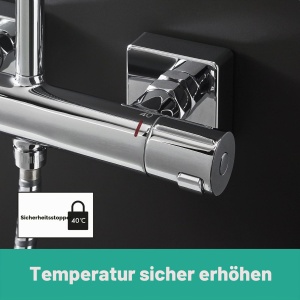 Sistem de dus hansgrohe Vernis Shape cu termostat, dus de ploaie 230x170 mm, crom - Img 4