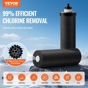 Sistem de filtrare a apei VEVOR cu 7 L, inox, 99 clor eliminat, 2 filtre - Img 2