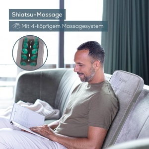 Sistem de Masaj Shiatsu Beurer MG 202, 2 Intensitati, Design Modern, Gri - Img 2