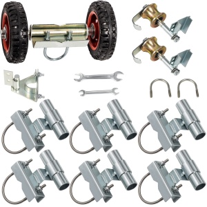 Sistem de usi glisante VEVOR 201 din otel inoxidabil roti cauciucate 15 cm kit complet pentru usi glisante