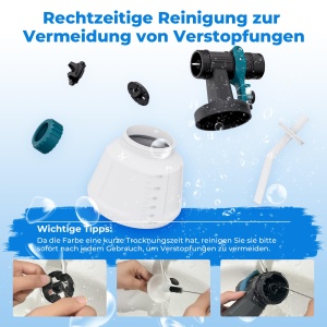 Sistem de vopsire HANSILK 800W cu rezervor 1200ml 5 duze si 3 tipuri de pulverizare - Img 5