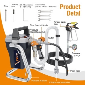 Sistem profesional de vopsire MAXXT Airless 1300W cu presiune reglabila si accesorii - Img 2