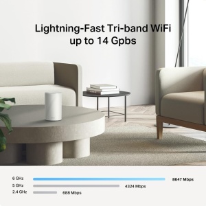 Sistem Wi-Fi Mesh TP-Link Deco BE68, Tri-Band, 14 Gbps, 3 unitati - Img 4