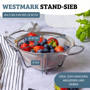 Sita Stand Westmark, 18 cm, inox, cu manere, usor de curatat - Img 2