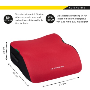 Sitzerhohnung Auto pentru Copii Dunlop, Ergonomica, Rosu, ECE R129, 135-150 cm - Img 3