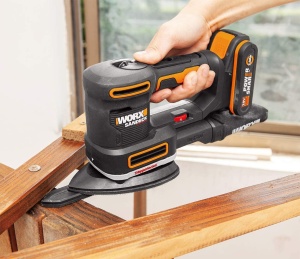 Slefuitor multiplu cu acumulator WORX WX820 - slefuire fara praf - functii 5 in 1: slefuitor excentric, fin, de detaliu, de contur si de deget - viteza variabila - incl. baterie de 2Ah si incarcator - Img 8