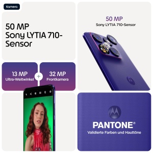 Smartphone Motorola Edge 70 Fusion, 50 MP, 256 GB, Albastru Orient - Img 3