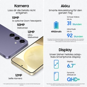 Smartphone Samsung Galaxy S24, 12 GB RAM, 256 GB, camera 50 MP, Cobalt Violet - Img 5