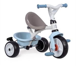 Smoby - Baby Balade Plus albastru - Tricicleta pentru copii in crestere cu tija de impingere, scaun cu centura de siguranta, cadru metalic, roata libera cu pedala, pentru copii de la 10 luni - Img 2
