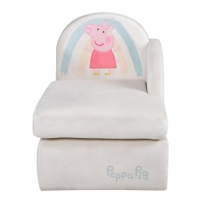 Sofa pentru copii Peppa Pig, confortabila, cu accotoare, 54x75x47 cm, bej - Img 6