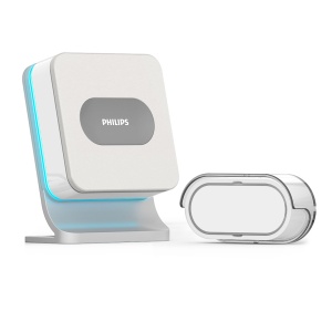 Sonerie fara fir PHILIPS WelcomeBell COLOR, raza 300 m, 8 tonuri, LED multicolor