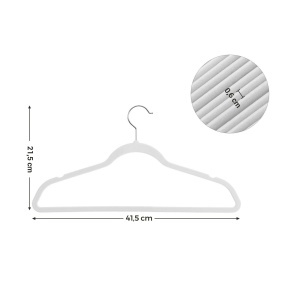 SONGMICS Set 50 Umerase Catifea CRF026W04 Alb-Argintiu Rotiti 360deg Rigid si Subtire - Img 5