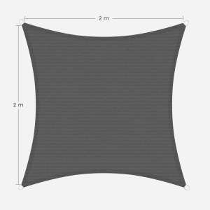 SONGMICS Sonnensegel 2x2m HDPE Protectie UV Culoare Gri Fumuriu - Img 4