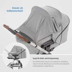 Sonnenschutz pentru copii reer ShineSafe, gri, UPF 50, cu sistem de prindere elastic - Img 5