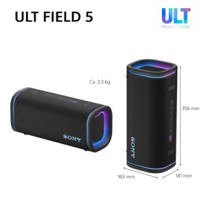 Sony ULT Field 5 - Difuzor portabil Bluetooth puternic, baterie de 25 de ore, 2 moduri de sunet ULT Power, IP67, rezistent la apa, rezistent la praf, lumini la 360deg, curea de umar detasabila - negru - Img 12