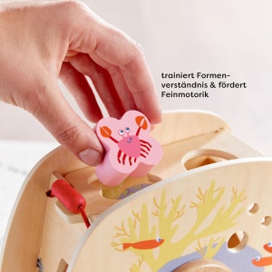 Sortierbox HABA Unterwasserwelt - Joc de sortare cu animale marine, 18 luni, cu lupa - Img 3